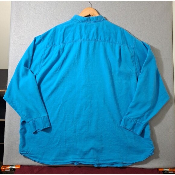 Tommy Bahama Monaco Shirt Mens 4XB Blue Linen Sorona Blend Long sleeve Casual - Picture 6 of 8